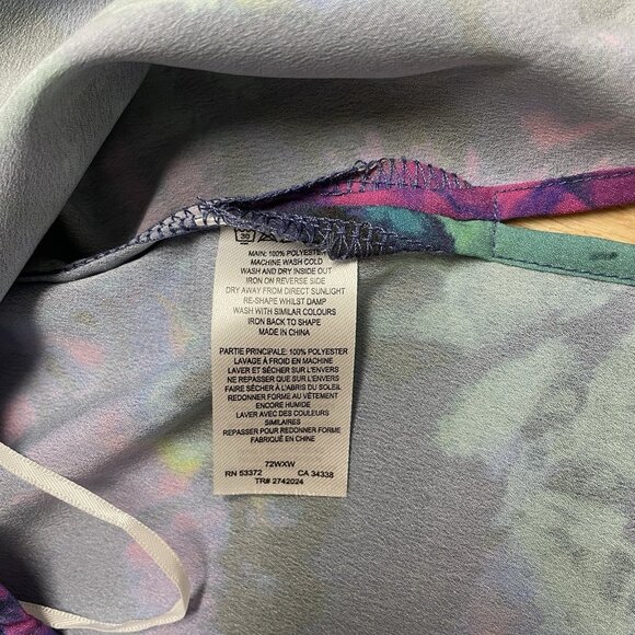 FRENCH CONNECTION BLOUSE TANK TOP COLORFUL ARTSY ABSTRACT LAYERING V-NECK SIZE S - Picture 5 of 7